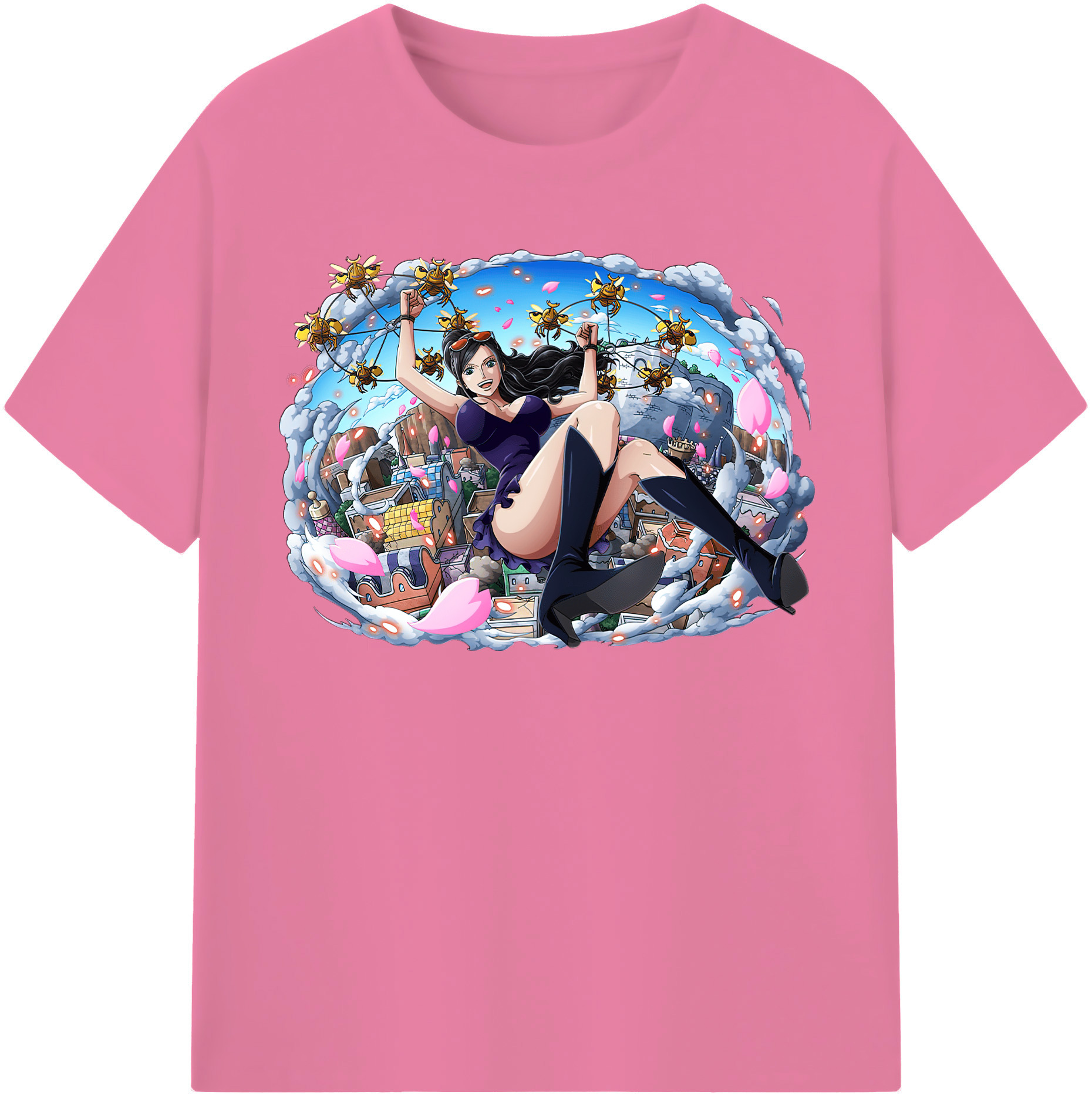 ワンピース ニコ・ロビン ONE PIECE Nico Robin 綿100％半袖Tシャツ（フロントプリント）